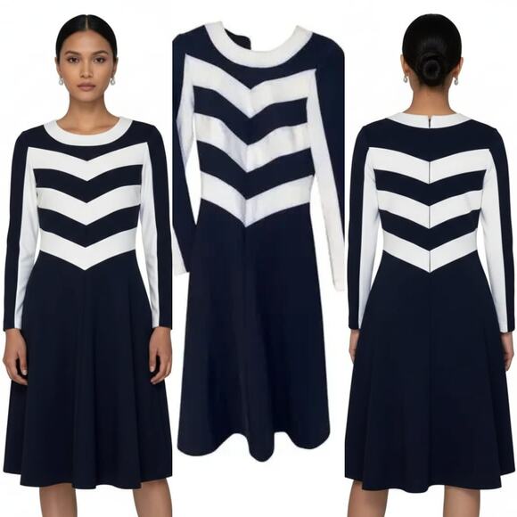 BCL Dresses & Skirts - BCL Striped Dress with Color Blocks - Long Sleeve